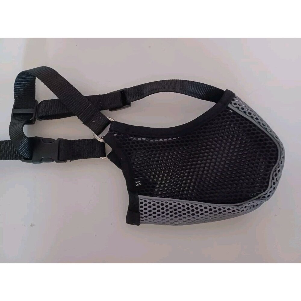 Soft Mesh Dog Muzzel For Medium Size Dogs Black & Grey, Medium